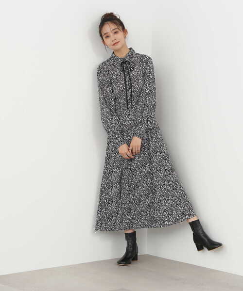 N.（N. Natural Beauty Basic）（エヌエヌナチュラルビューティーベーシック）の「リボン付ボリュームスリーブワンピース（ワンピース・レディース・ブルー/ブラック系その他/カーキ・MEDIUM/SMALL）」の22枚目の写真