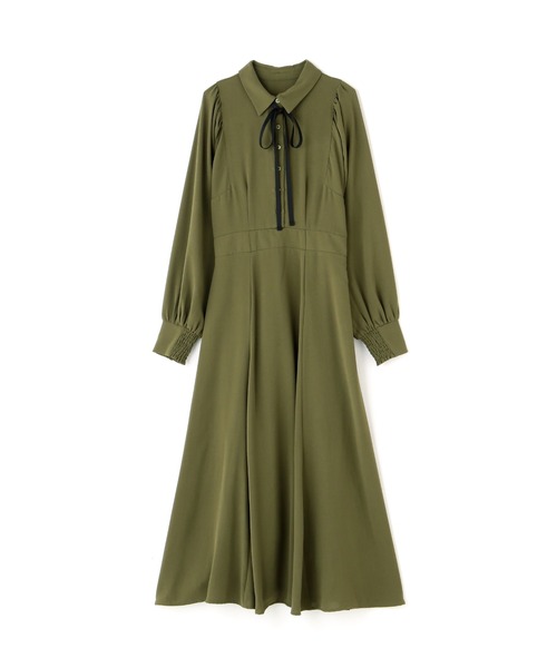 N.（N. Natural Beauty Basic）（エヌエヌナチュラルビューティーベーシック）の「リボン付ボリュームスリーブワンピース（ワンピース・レディース・ブルー/ブラック系その他/カーキ・MEDIUM/SMALL）」の18枚目の写真