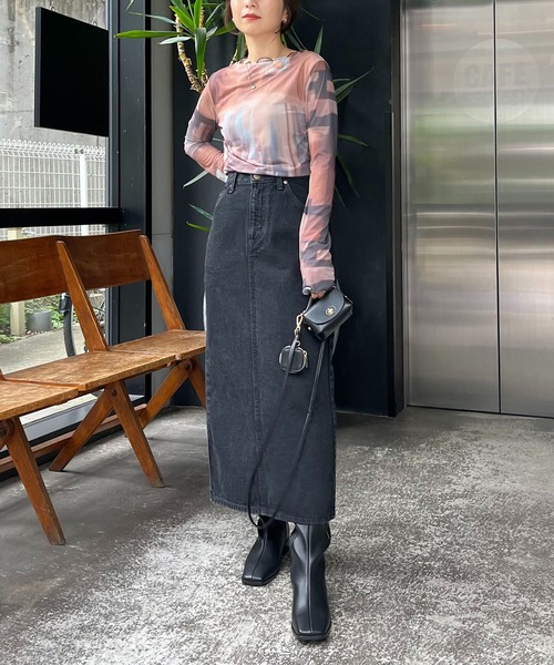 CAPRICIEUX LE'MAGE（カプリシューレマージュ）の「〈AgAwd/アガウド〉パターンシアーTシャツ（Tシャツ/カットソー・レディース・ブラウン/グレー・FREE）」の12枚目の写真