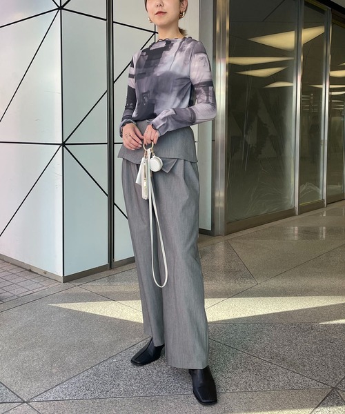 CAPRICIEUX LE'MAGE（カプリシューレマージュ）の「〈AgAwd/アガウド〉パターンシアーTシャツ（Tシャツ/カットソー・レディース・ブラウン/グレー・FREE）」の13枚目の写真