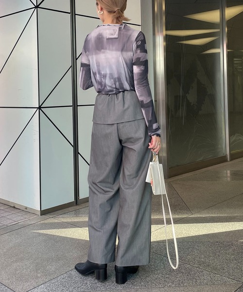 CAPRICIEUX LE'MAGE（カプリシューレマージュ）の「〈AgAwd/アガウド〉パターンシアーTシャツ（Tシャツ/カットソー・レディース・ブラウン/グレー・FREE）」の21枚目の写真