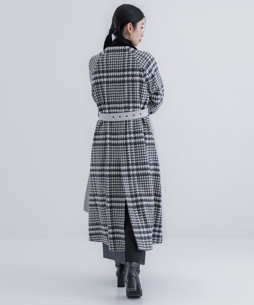 【セール】【WEB限定】バックチェックフレアコート｜保温/ウール100%（ノーカラーコート）｜UNITED TOKYO（ユナイテッドトウキョウ）