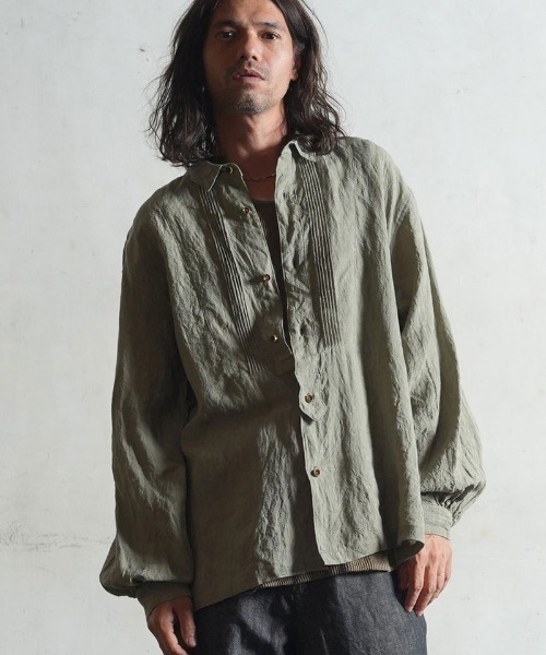 EGO TRIPPING(エゴトリッピング)の「ms5173- BELGIUMLINEN DRESS SHIRTS シャツ(シャツ/ブラウス・メンズ・サックスブルー/サンドグレー・46/48)」の10枚目の写真