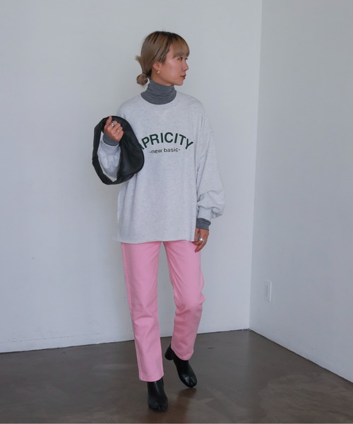 feepur（フェピュール）の「セミテーパードハイウエストデニム（デニムパンツ・レディース・ピンク/サックスブルー系/チャコールグレー/アイボリー/ブラック/ネイビー/ブルー・SMALL/MEDIUM）」の22枚目の写真