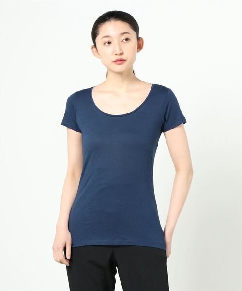 PACT(パクト)の「PACT/パクト SCOOP NECK TEE レディース オーガニックコットン NAVY(ネイビー)(Tシャツ/カットソー・レディース・ネイビー・M/XS/S)」の1枚目の写真