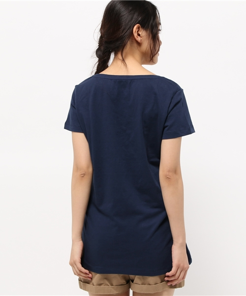 PACT(パクト)の「PACT/パクト SCOOP NECK TEE レディース オーガニックコットン NAVY(ネイビー)(Tシャツ/カットソー・レディース・ネイビー・M/XS/S)」の4枚目の写真