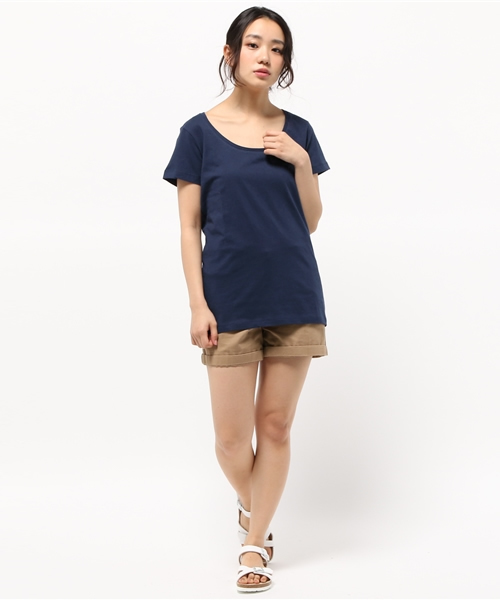 PACT(パクト)の「PACT/パクト SCOOP NECK TEE レディース オーガニックコットン NAVY(ネイビー)(Tシャツ/カットソー・レディース・ネイビー・M/XS/S)」の5枚目の写真