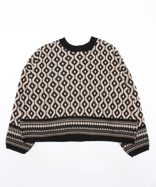 Samansa Mos2（サマンサ モスモス）の「ジャカードクルーカーディガン（カーディガン/ボレロ・レディース・ブルー/ブラック/ネイビー・ﾌﾘ-）」の4枚目の写真