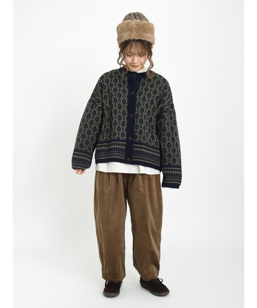 Samansa Mos2（サマンサ モスモス）の「ジャカードクルーカーディガン（カーディガン/ボレロ・レディース・ブルー/ブラック/ネイビー・ﾌﾘ-）」の9枚目の写真