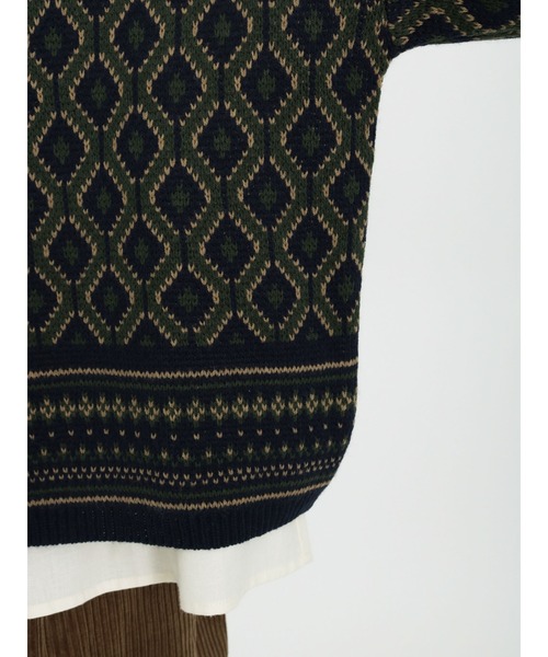 Samansa Mos2（サマンサ モスモス）の「ジャカードクルーカーディガン（カーディガン/ボレロ・レディース・ブルー/ブラック/ネイビー・ﾌﾘ-）」の16枚目の写真