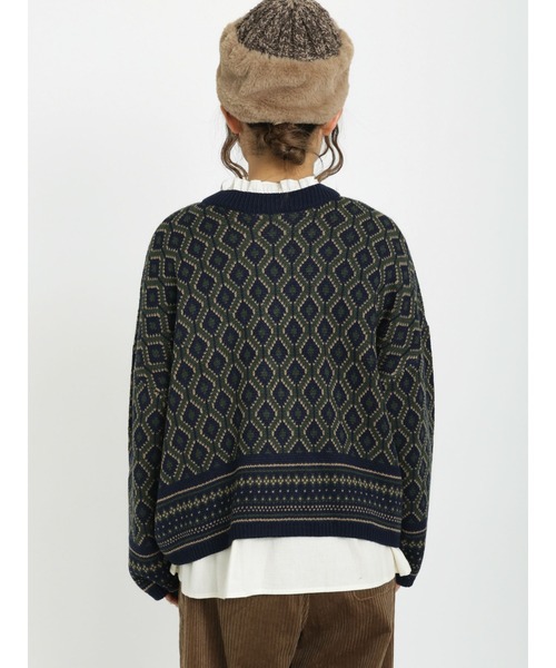 Samansa Mos2（サマンサ モスモス）の「ジャカードクルーカーディガン（カーディガン/ボレロ・レディース・ブルー/ブラック/ネイビー・ﾌﾘ-）」の14枚目の写真