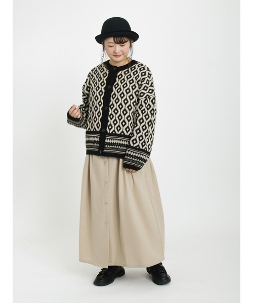 Samansa Mos2（サマンサ モスモス）の「ジャカードクルーカーディガン（カーディガン/ボレロ・レディース・ブルー/ブラック/ネイビー・ﾌﾘ-）」の8枚目の写真