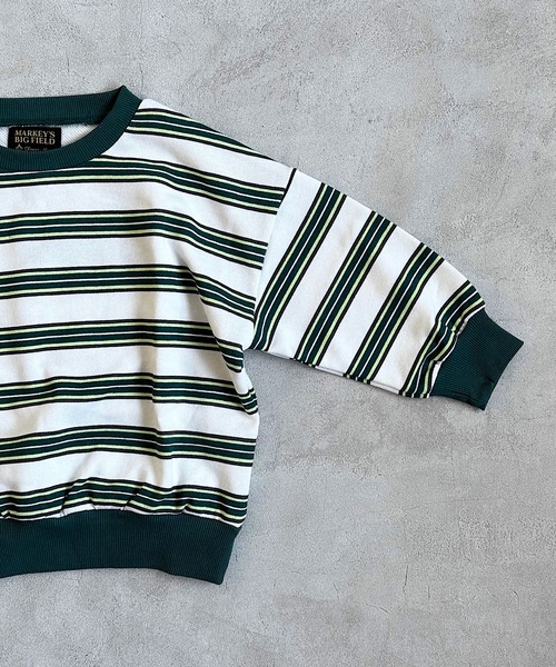 BIG FIELD（ビッグフィールド）の「ボーダースウェット（80～150cm）（スウェット・キッズ・チャコール/ブルー/ホワイト・110/120/95/100/90/130/140/150/80）」の5枚目の写真