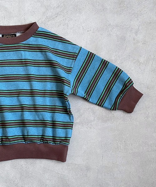 BIG FIELD（ビッグフィールド）の「ボーダースウェット（80～150cm）（スウェット・キッズ・チャコール/ブルー/ホワイト・110/120/95/100/90/130/140/150/80）」の7枚目の写真