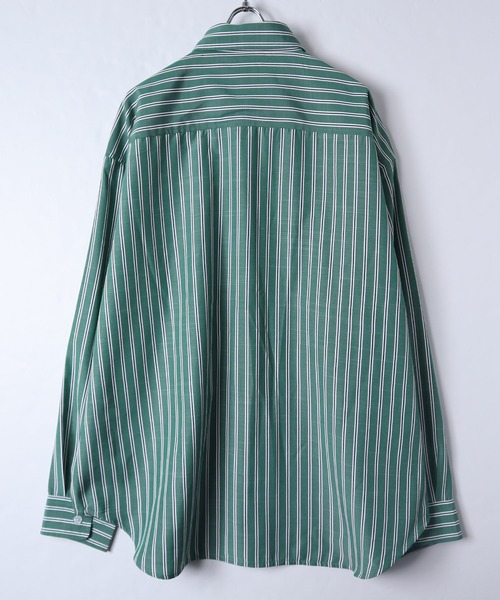 VISION STREET WEAR（ヴィジョンストリートウェア）の「【VISION STREET WEAR】ストライプシャツ / ギンガムチェックシャツ（シャツ/ブラウス・レディース・ブラック/サックスブルー/ブルー/グリーン系1/イエロー系2/グリーン系2/パープル/イエロー系1・MEDIUM/LARGE/X-LARGE）」の16枚目の写真