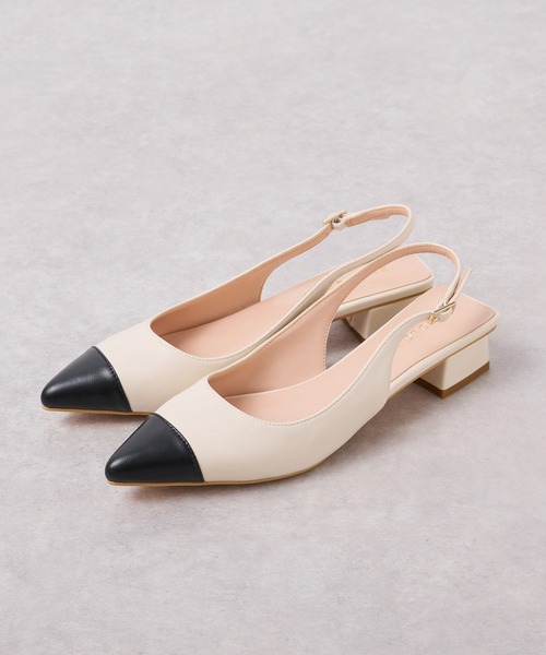 RIVE DROITE(リヴドロワ)の「つま先のバイカラーで華やかな足元に/バイカラーパンプス(パンプス・レディース・オフホワイト/ベージュ・S/M/L)」の3枚目の写真
