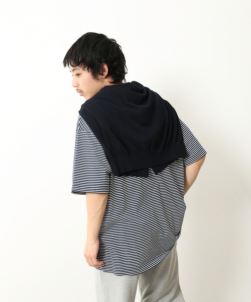 UNFOLLOW（アンフォロー）の「【FOLL / フォル】パーフェクトボーダーT(ルーズ)（Tシャツ/カットソー・メンズ・ブラック/カーキ/ネイビー・FREE）」の14枚目の写真