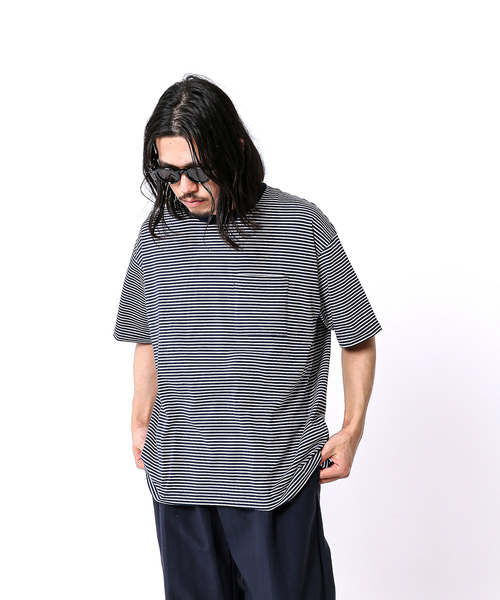 UNFOLLOW（アンフォロー）の「【FOLL / フォル】パーフェクトボーダーT(ルーズ)（Tシャツ/カットソー・メンズ・ブラック/カーキ/ネイビー・FREE）」の17枚目の写真