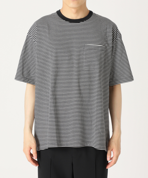 UNFOLLOW（アンフォロー）の「【FOLL / フォル】パーフェクトボーダーT(ルーズ)（Tシャツ/カットソー・メンズ・ブラック/カーキ/ネイビー・FREE）」の19枚目の写真