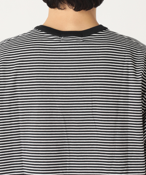 UNFOLLOW（アンフォロー）の「【FOLL / フォル】パーフェクトボーダーT(ルーズ)（Tシャツ/カットソー・メンズ・ブラック/カーキ/ネイビー・FREE）」の22枚目の写真