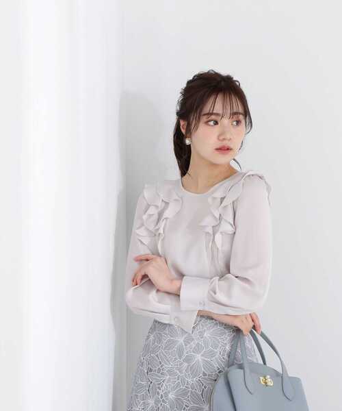 PROPORTION BODY DRESSING（プロポーションボディドレッシング）の「ラッフルブラウス / 1213110200（シャツ/ブラウス・レディース・オフホワイト/グレー/カーキ・SMALL/MEDIUM）」の6枚目の写真