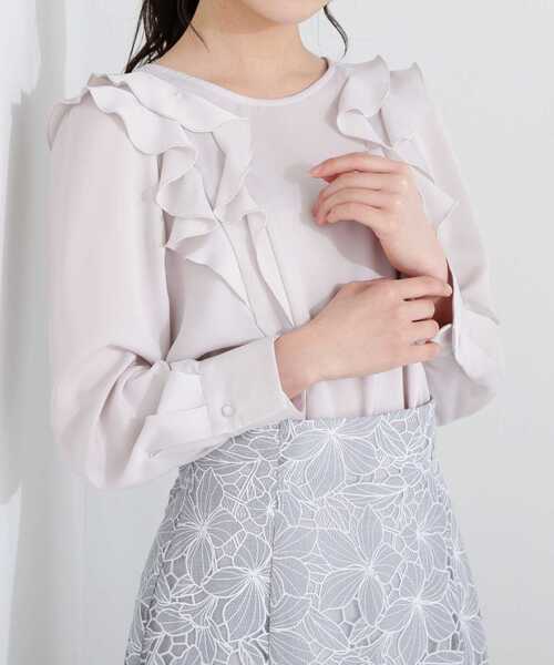 PROPORTION BODY DRESSING（プロポーションボディドレッシング）の「ラッフルブラウス / 1213110200（シャツ/ブラウス・レディース・オフホワイト/グレー/カーキ・SMALL/MEDIUM）」の11枚目の写真