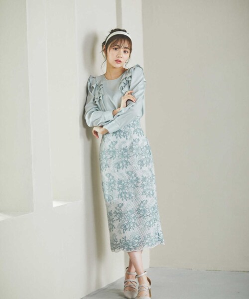 PROPORTION BODY DRESSING（プロポーションボディドレッシング）の「ラッフルブラウス / 1213110200（シャツ/ブラウス・レディース・オフホワイト/グレー/カーキ・SMALL/MEDIUM）」の13枚目の写真