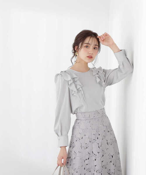 PROPORTION BODY DRESSING（プロポーションボディドレッシング）の「ラッフルブラウス / 1213110200（シャツ/ブラウス・レディース・オフホワイト/グレー/カーキ・SMALL/MEDIUM）」の15枚目の写真