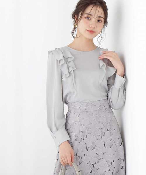 PROPORTION BODY DRESSING（プロポーションボディドレッシング）の「ラッフルブラウス / 1213110200（シャツ/ブラウス・レディース・オフホワイト/グレー/カーキ・SMALL/MEDIUM）」の16枚目の写真