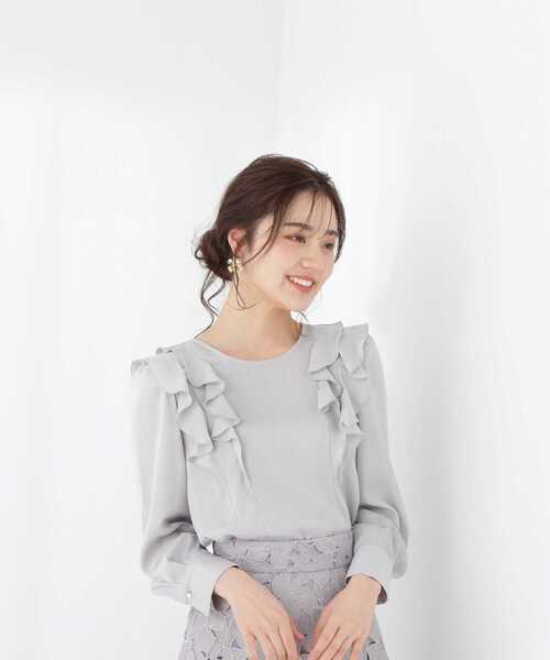 PROPORTION BODY DRESSING（プロポーションボディドレッシング）の「ラッフルブラウス / 1213110200（シャツ/ブラウス・レディース・オフホワイト/グレー/カーキ・SMALL/MEDIUM）」の17枚目の写真