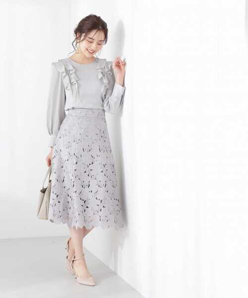 PROPORTION BODY DRESSING（プロポーションボディドレッシング）の「ラッフルブラウス / 1213110200（シャツ/ブラウス・レディース・オフホワイト/グレー/カーキ・SMALL/MEDIUM）」の18枚目の写真