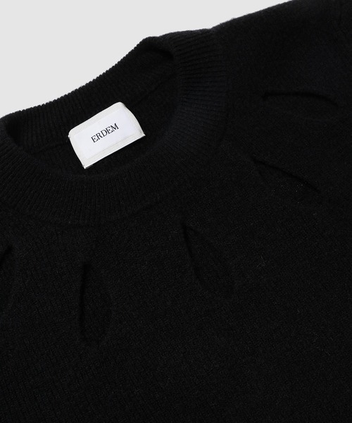 Erdem(アーデム)の「SLIM FIT CREW NECK PEPLUM JUMPER(ニット/セーター・レディース・ブラック・S/M)」の2枚目の写真