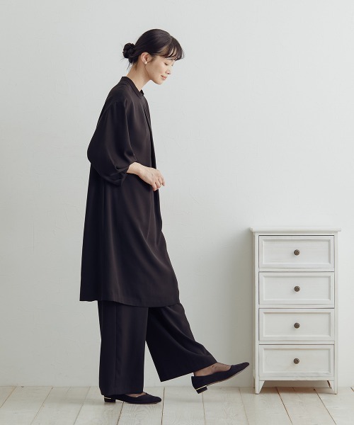 Neina（ネイナ）の「【喪服・礼服】＜Neina＞洗える防しわタックデザインワンピース＋ワイドパンツセットアップ＜大きいサイズ有＞（スーツセット・レディース・ブラック・3L/M/LL/L/5L/4L）」の22枚目の写真