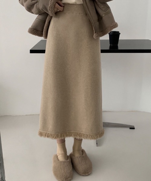 MAISON DE THERESE（メゾン ド テレーズ）の「ニットストレートスカート（スカート・レディース・アイボリー/モカ/ブラウン/グレー/ダークグレー/ブラック・M）」の6枚目の写真