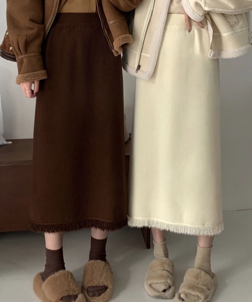 MAISON DE THERESE（メゾン ド テレーズ）の「ニットストレートスカート（スカート・レディース・アイボリー/モカ/ブラウン/グレー/ダークグレー/ブラック・M）」の13枚目の写真