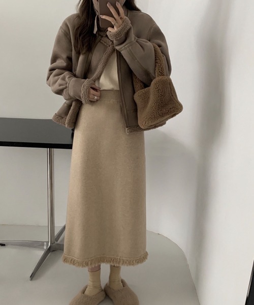 MAISON DE THERESE（メゾン ド テレーズ）の「ニットストレートスカート（スカート・レディース・アイボリー/モカ/ブラウン/グレー/ダークグレー/ブラック・M）」の8枚目の写真