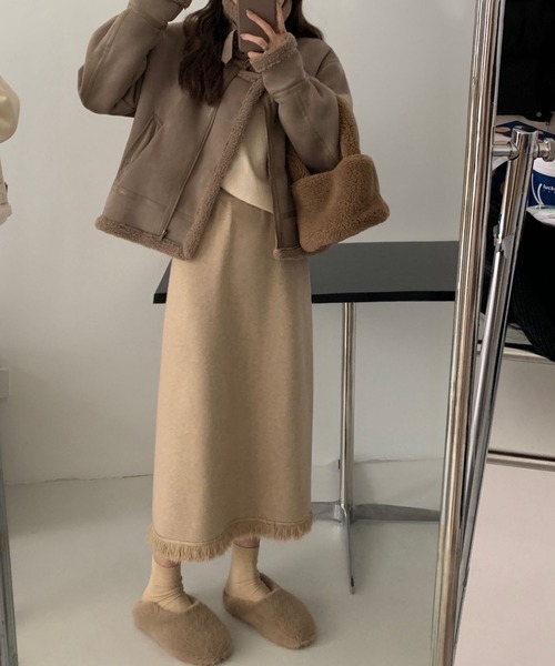 MAISON DE THERESE（メゾン ド テレーズ）の「ニットストレートスカート（スカート・レディース・アイボリー/モカ/ブラウン/グレー/ダークグレー/ブラック・M）」の9枚目の写真