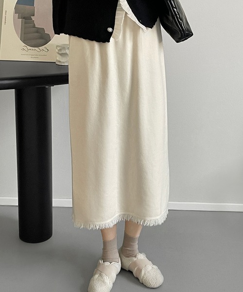 MAISON DE THERESE（メゾン ド テレーズ）の「ニットストレートスカート（スカート・レディース・アイボリー/モカ/ブラウン/グレー/ダークグレー/ブラック・M）」の15枚目の写真