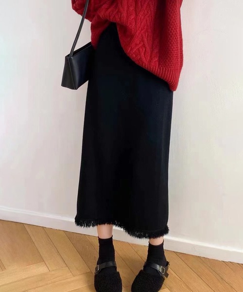 MAISON DE THERESE（メゾン ド テレーズ）の「ニットストレートスカート（スカート・レディース・アイボリー/モカ/ブラウン/グレー/ダークグレー/ブラック・M）」の11枚目の写真