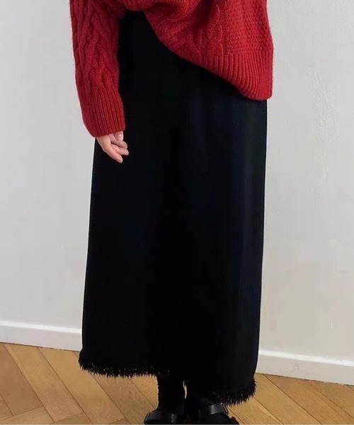 MAISON DE THERESE（メゾン ド テレーズ）の「ニットストレートスカート（スカート・レディース・アイボリー/モカ/ブラウン/グレー/ダークグレー/ブラック・M）」の12枚目の写真