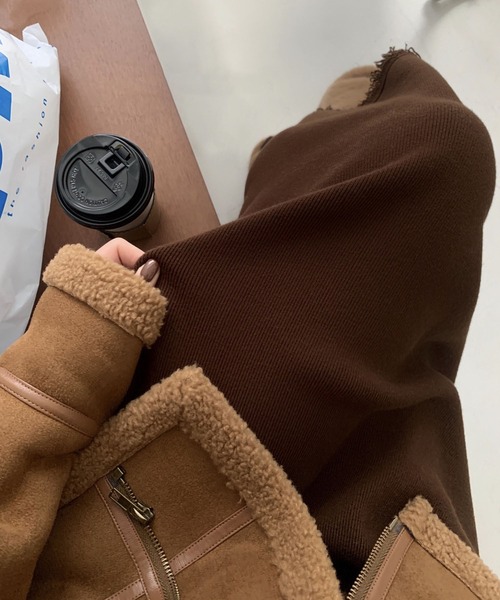 MAISON DE THERESE（メゾン ド テレーズ）の「ニットストレートスカート（スカート・レディース・アイボリー/モカ/ブラウン/グレー/ダークグレー/ブラック・M）」の20枚目の写真