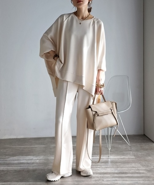 Bonjour Sagan（ボンジュールサガン）の「ストレッチドルマンスウェット（スウェット・レディース・アイボリー/ベージュ/グレー/ブラウン・FREE）」の17枚目の写真