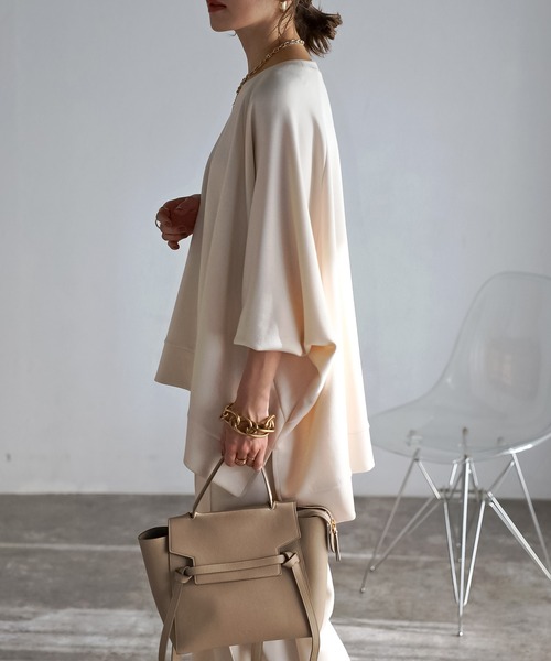 Bonjour Sagan（ボンジュールサガン）の「ストレッチドルマンスウェット（スウェット・レディース・アイボリー/ベージュ/グレー/ブラウン・FREE）」の18枚目の写真