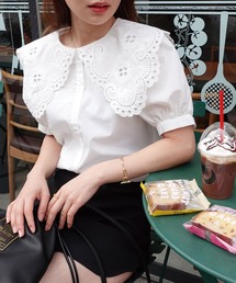 CORNERS | スカラップレースビッグカラーブラウス(シャツ/ブラウス)