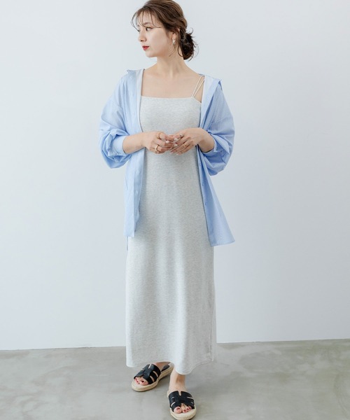 rectangle（レクタングル）の「カップ付キャミワンピース（ワンピース・レディース・ブラック/ブラウン/オートミール/チャコールグレー・FREE）」の4枚目の写真