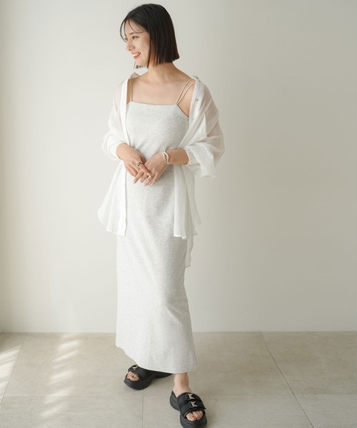 rectangle（レクタングル）の「カップ付キャミワンピース（ワンピース・レディース・ブラック/ブラウン/オートミール/チャコールグレー・FREE）」の18枚目の写真