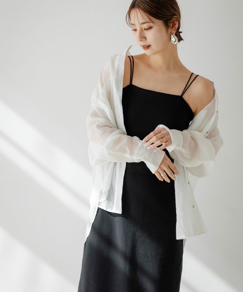 rectangle（レクタングル）の「カップ付キャミワンピース（ワンピース・レディース・ブラック/ブラウン/オートミール/チャコールグレー・FREE）」の21枚目の写真