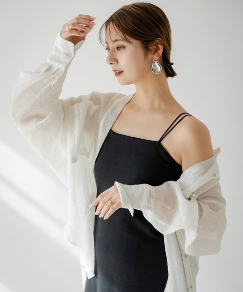 rectangle（レクタングル）の「カップ付キャミワンピース（ワンピース・レディース・ブラック/ブラウン/オートミール/チャコールグレー・FREE）」の22枚目の写真