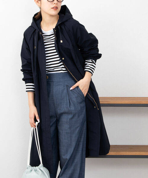 NOLLEY’S（ノーリーズ）の「【WEB限定カラーあり】ウォッシャブルナイロンタスランコート（その他アウター・レディース・ベージュ/オフホワイト/ネイビー/ブルー・38/36）」の4枚目の写真