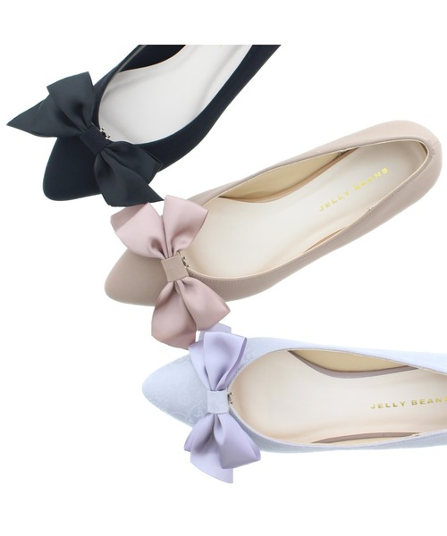 JELLY BEANS（ジェリービーンズ）の「【WEB限定】2WAYリボンポインテッドトゥパンプス(217-10275)JELLY BEANS(ジェリービーンズ)（パンプス・レディース・ブラック/グレイッシュベージュ/ラベンダー・22.5/23/23.5/24/24.5/22/25）」の10枚目の写真